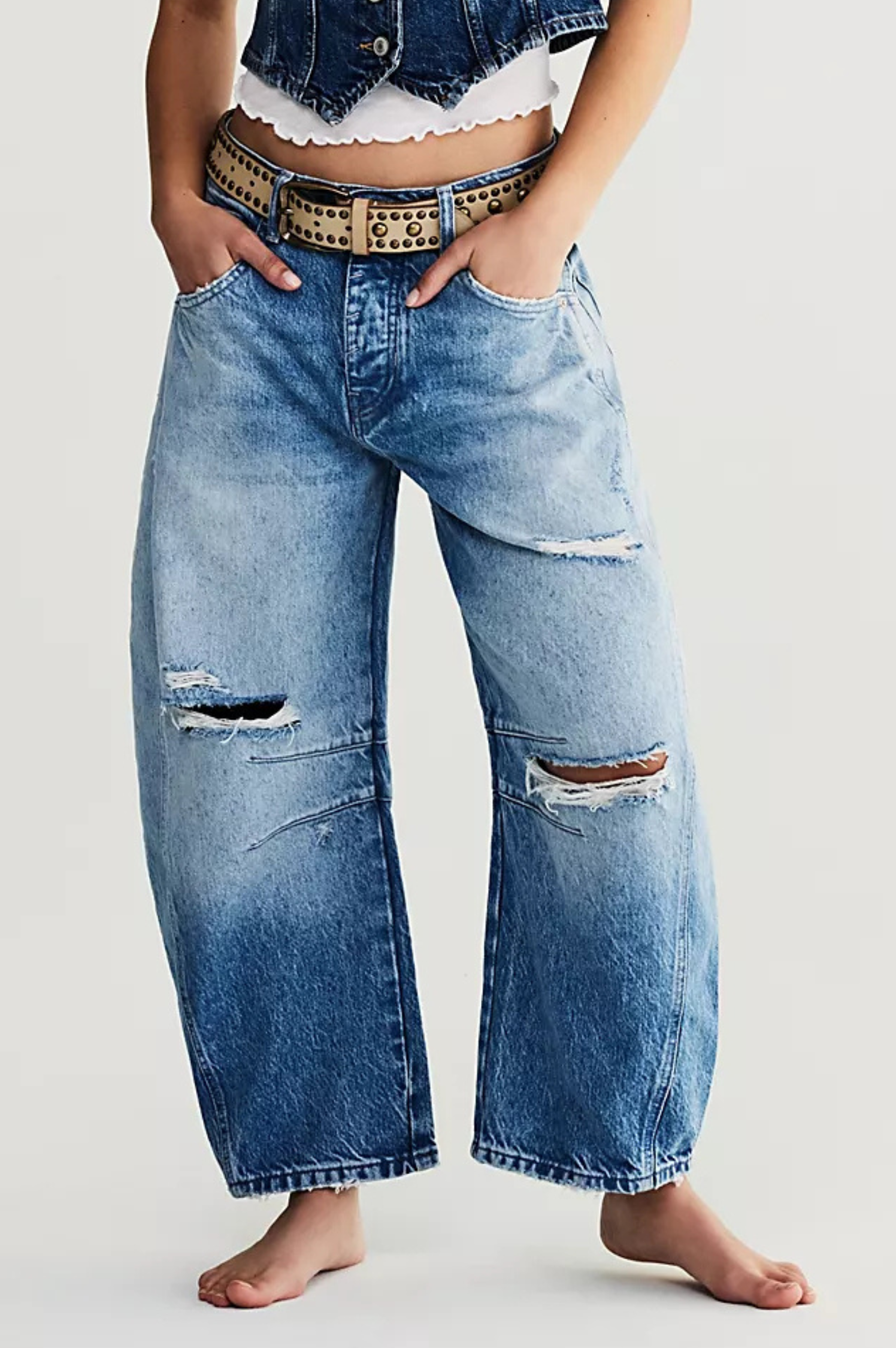 Good Luck Mid-Rise Barrel Jeans