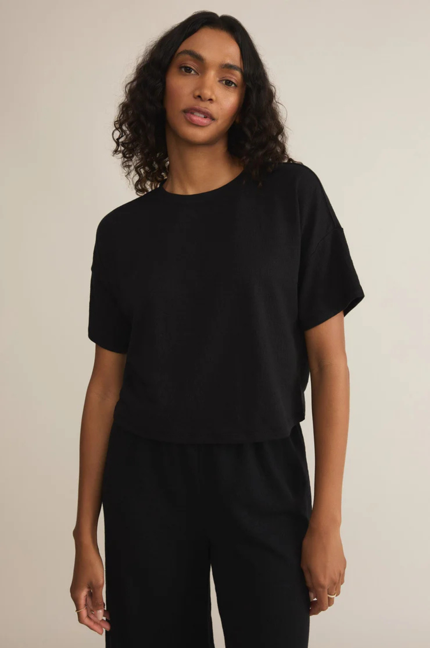 Sway Textured Slub Cropped Tee