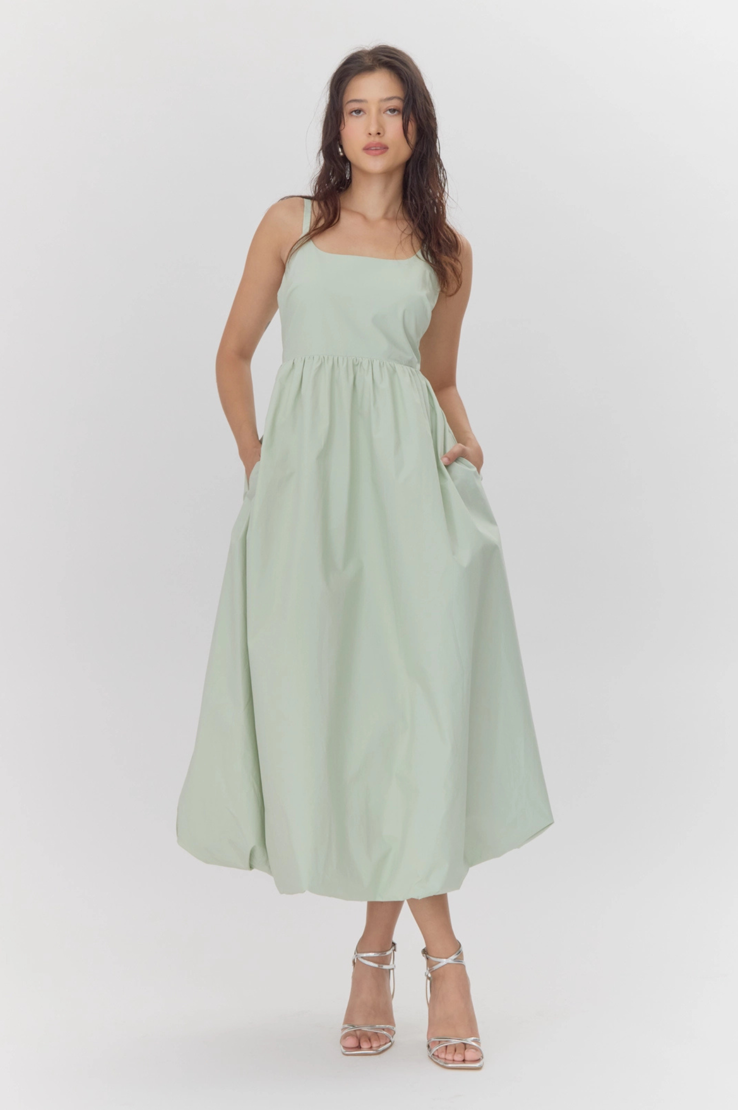 Celina Balloon Hem Midi Dress