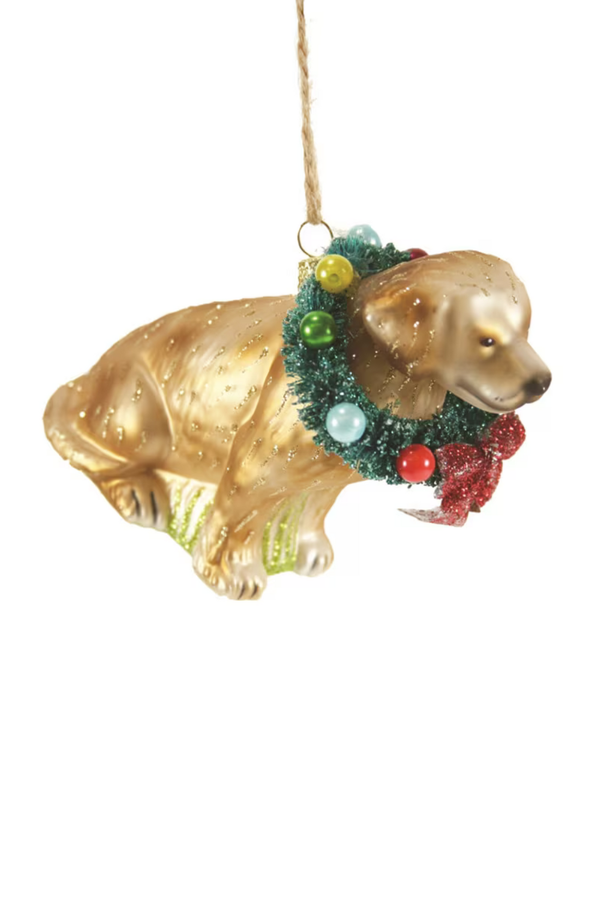 Festive Yellow Lab Christmas Ornament