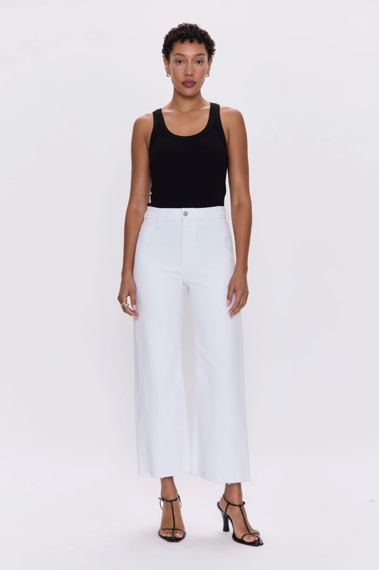 Penny High Rise Wide Leg Crop - Blizzard