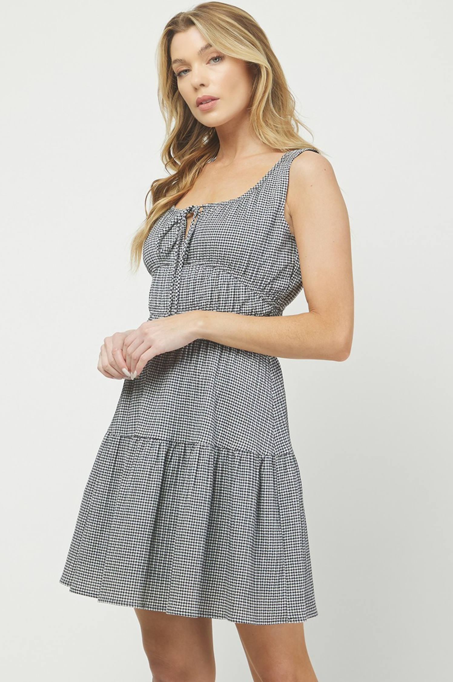 Gracie Gingham Babydoll Dress