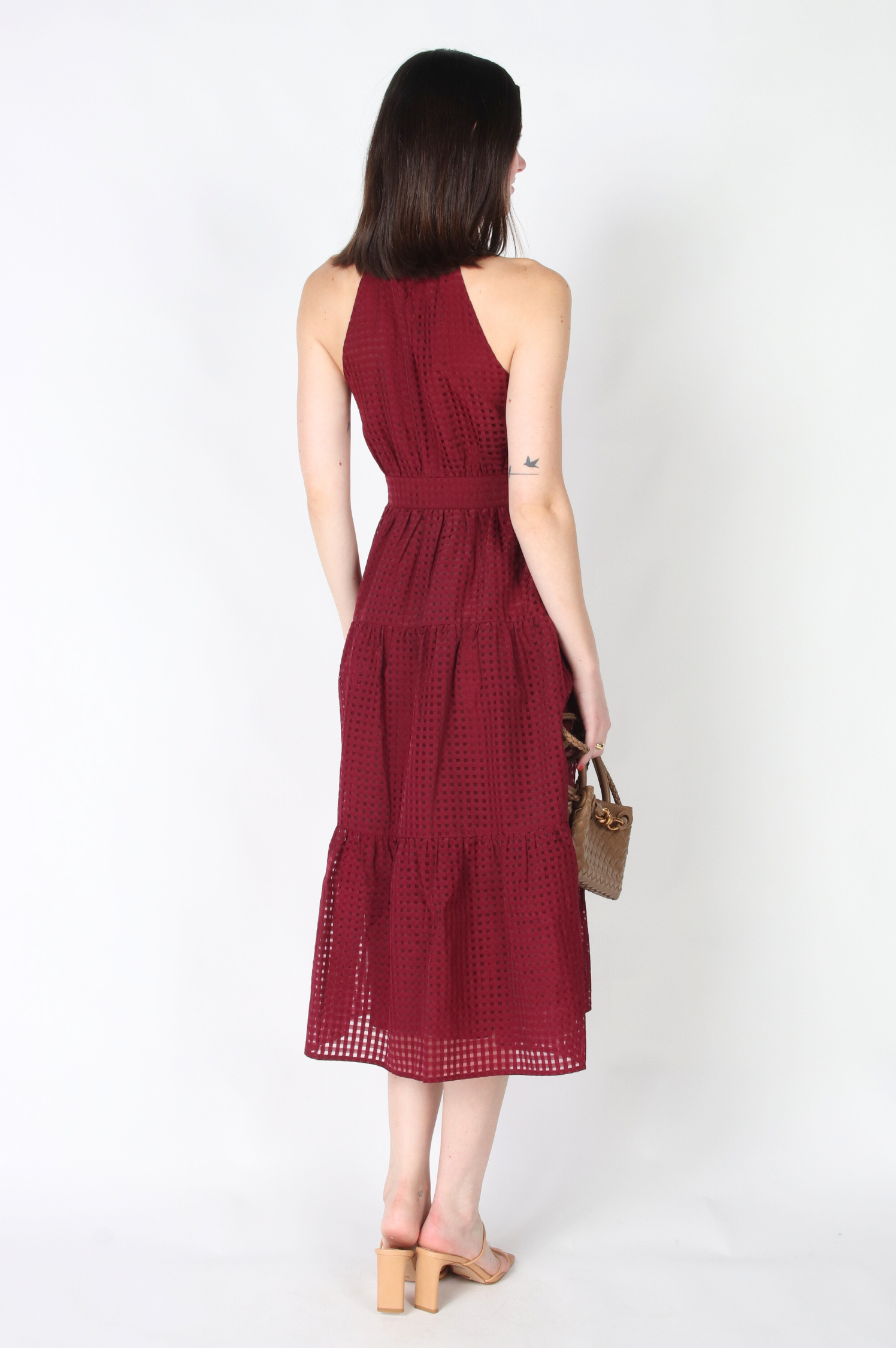 Ashley Seersucker Halter Dress