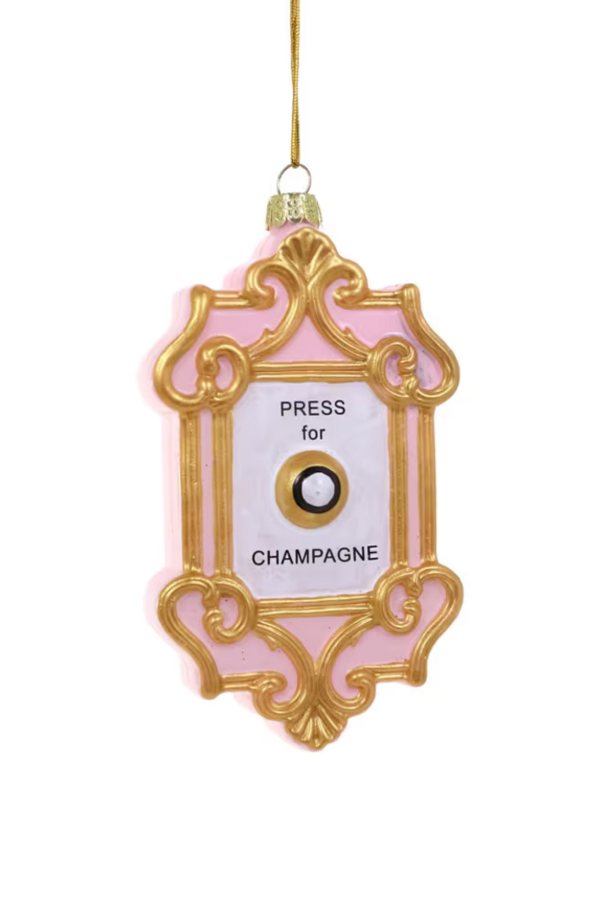 Champagne Button Christmas Ornament