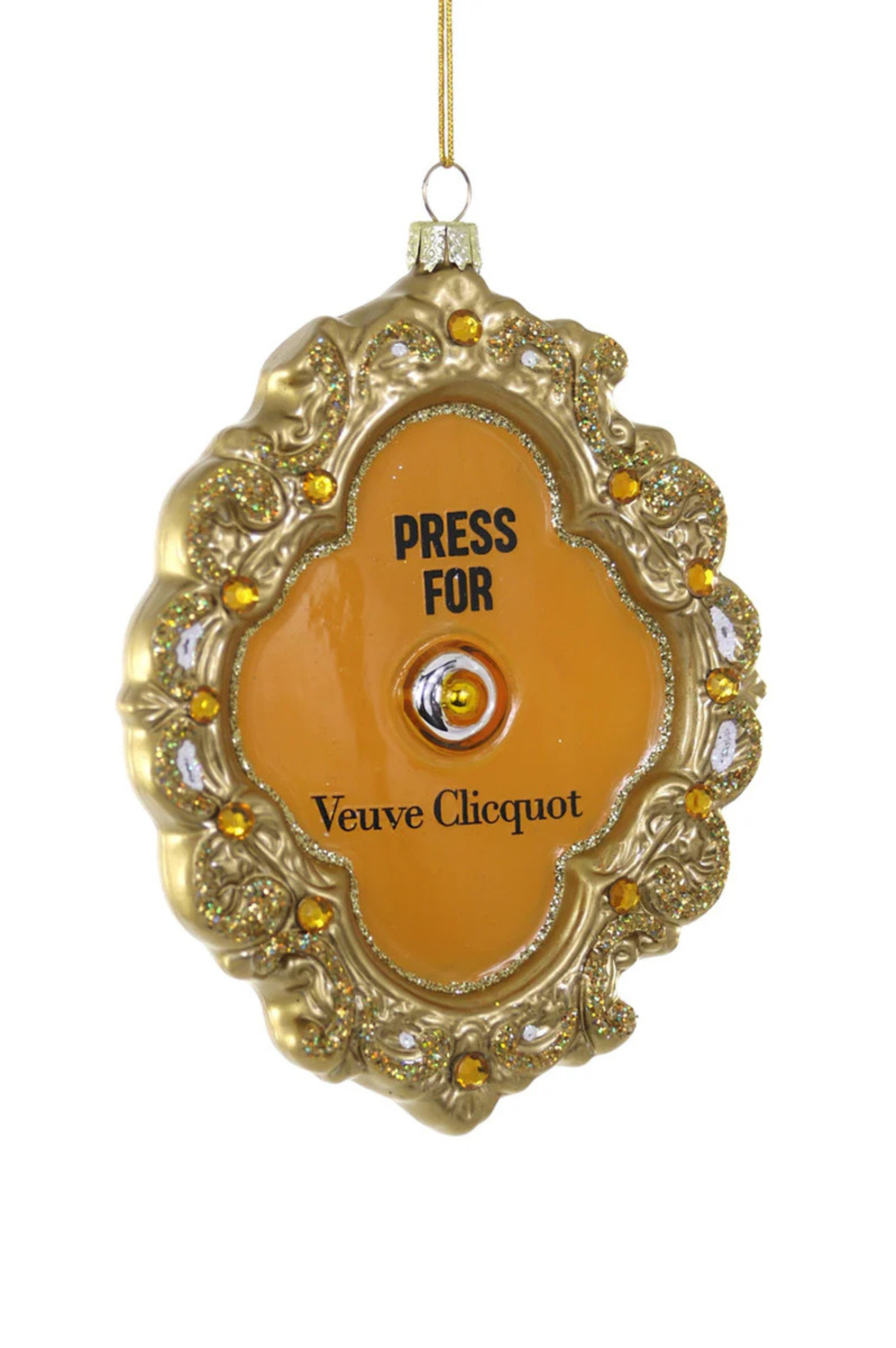 Press For French Champagne Christmas Ornament