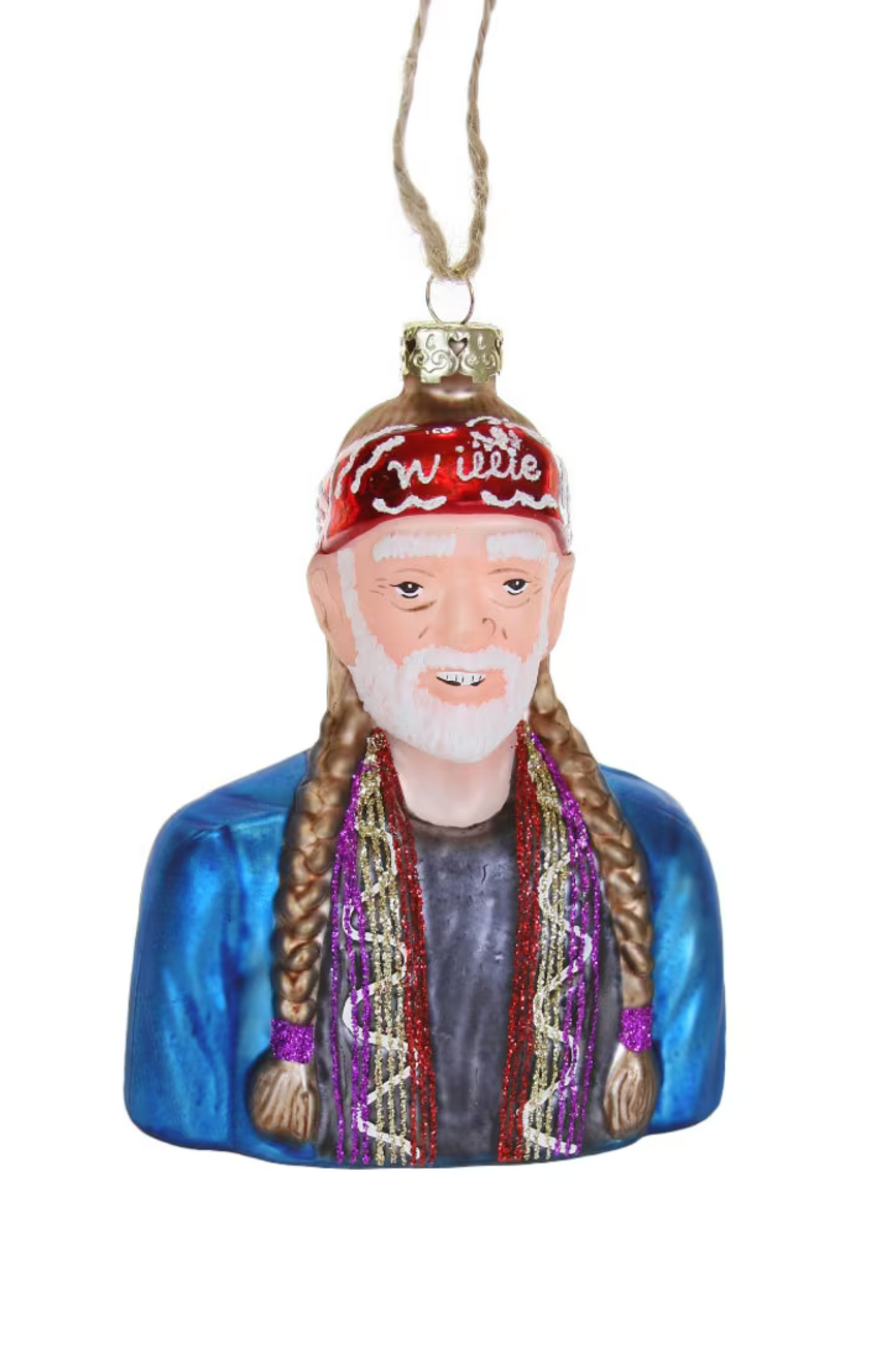 Willie Nelson Christmas Ornament