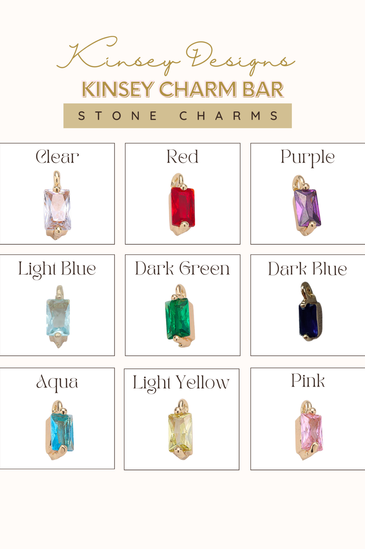 Birthstone Charms- Initial Bar