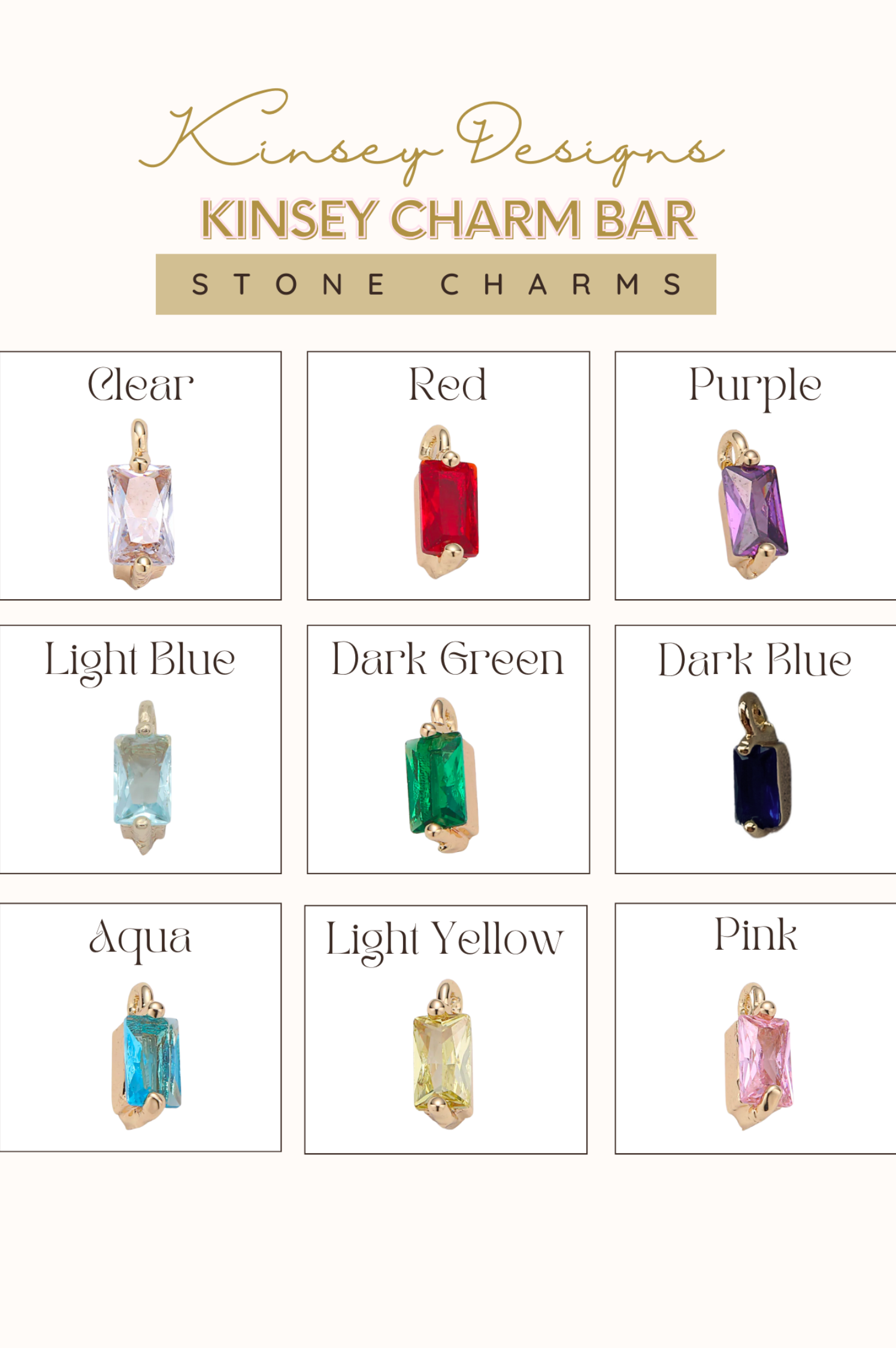 Birthstone Charms- Initial Bar