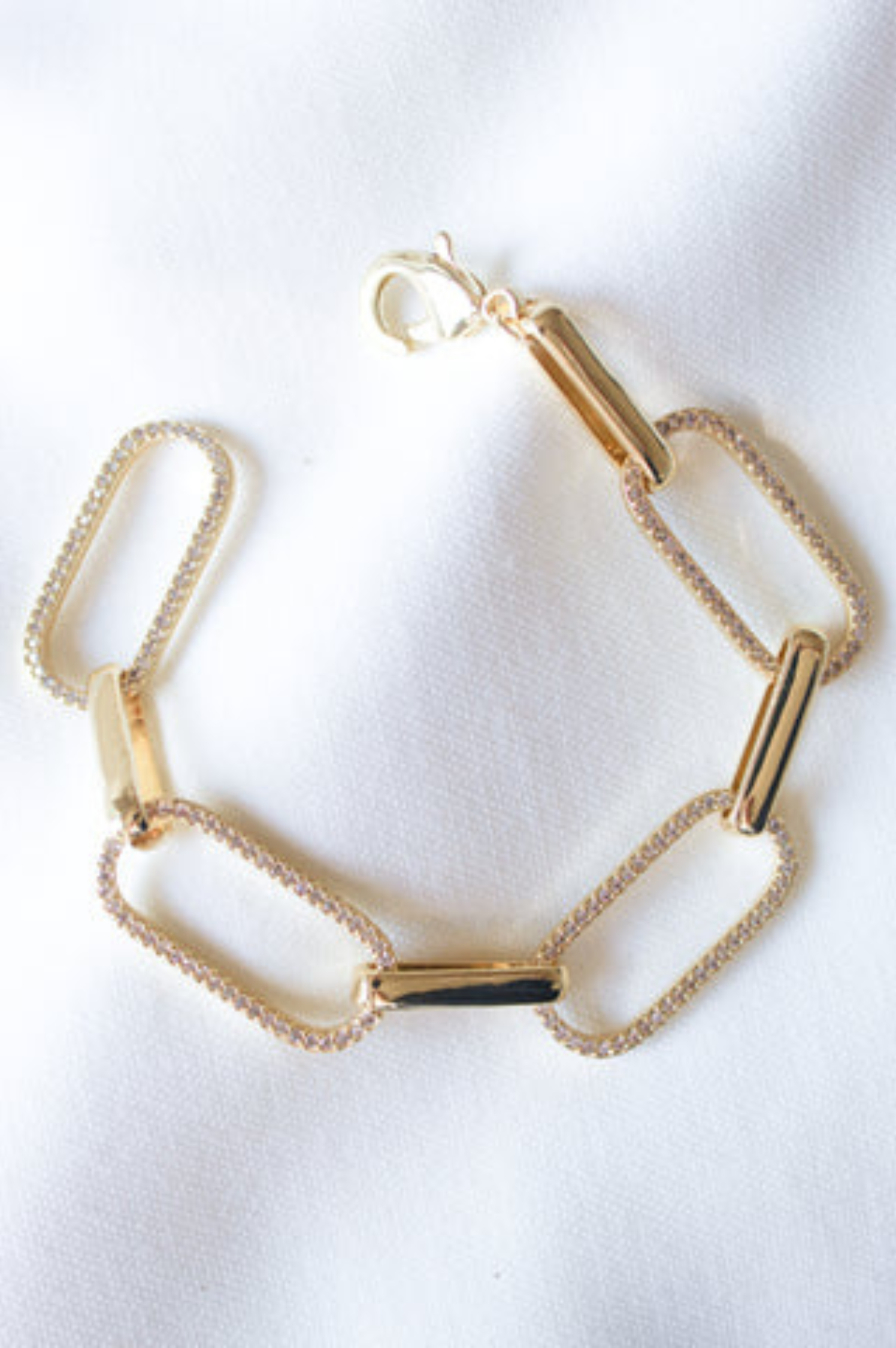 14K Gold Extra Large Paper Clip Chain Bracelet